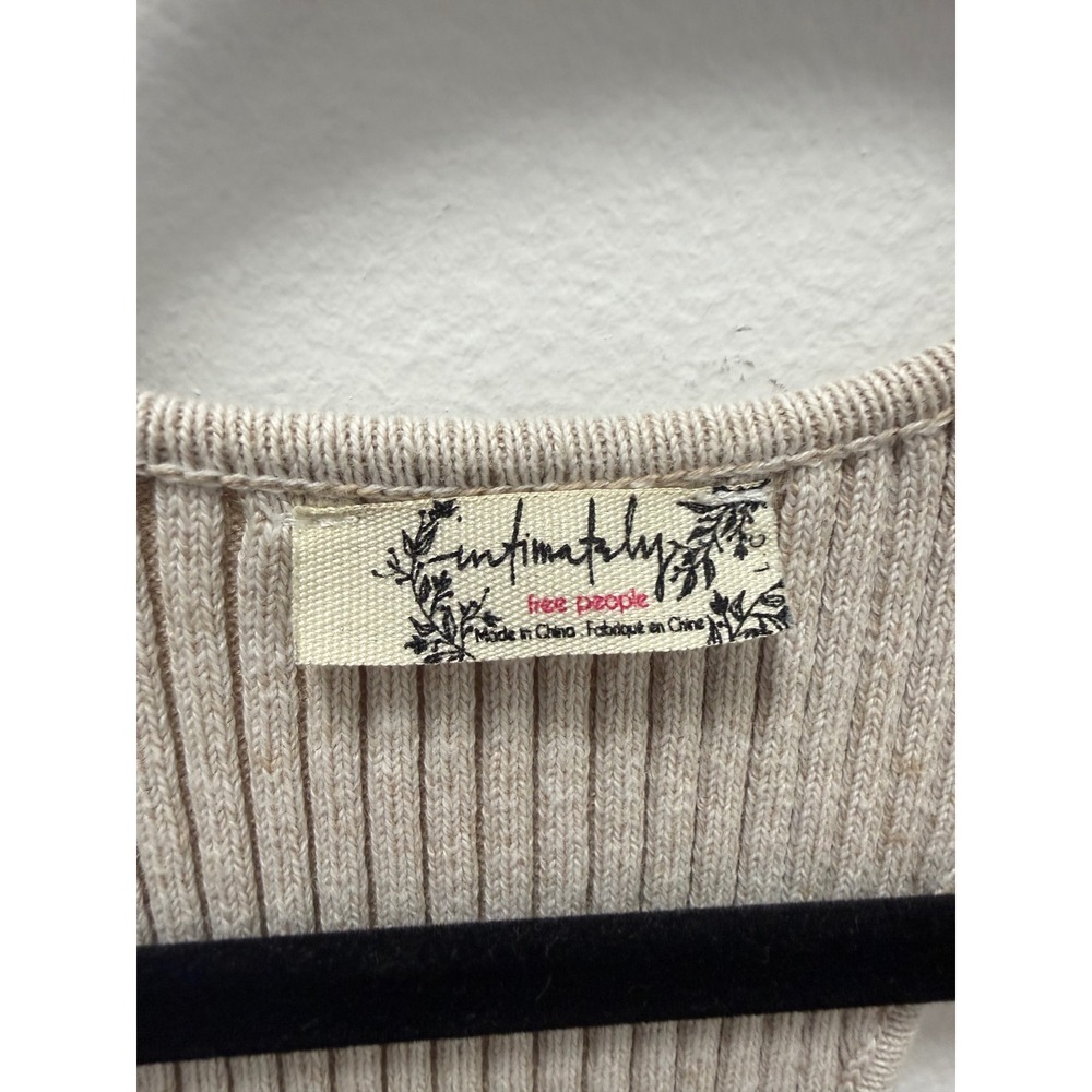 Intimately Free People Ribbed Knit Racerback Tank Top Beige Small - Picture 4 of 7